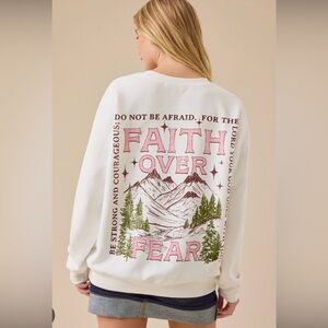 Altar'd State White Faith Graphic Sweatshirt